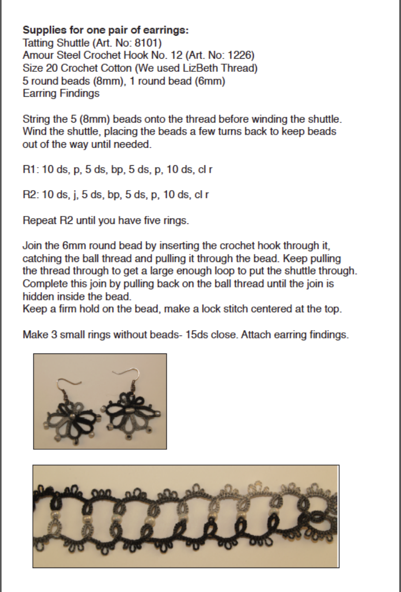 ACE&EASTMAN Ct0124 Tatting_Project_Sheet User Manual