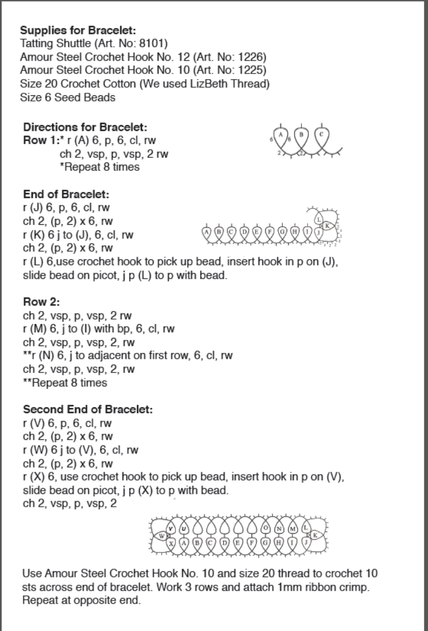 ACE&EASTMAN Ct0124 Tatting_Project_Sheet User Manual