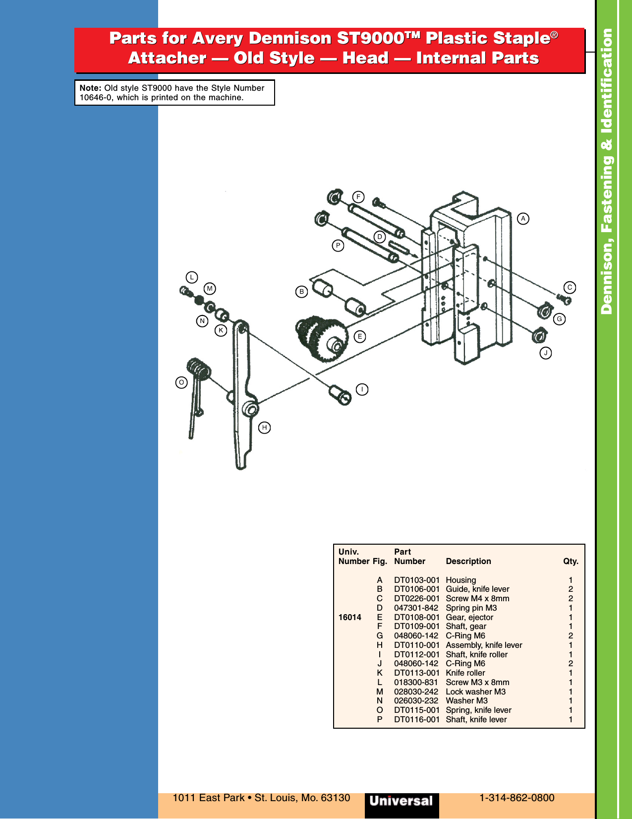 Page 4 of 6 - St9000oldpart  DENNISON ST-9000 Oldstyle Parts List