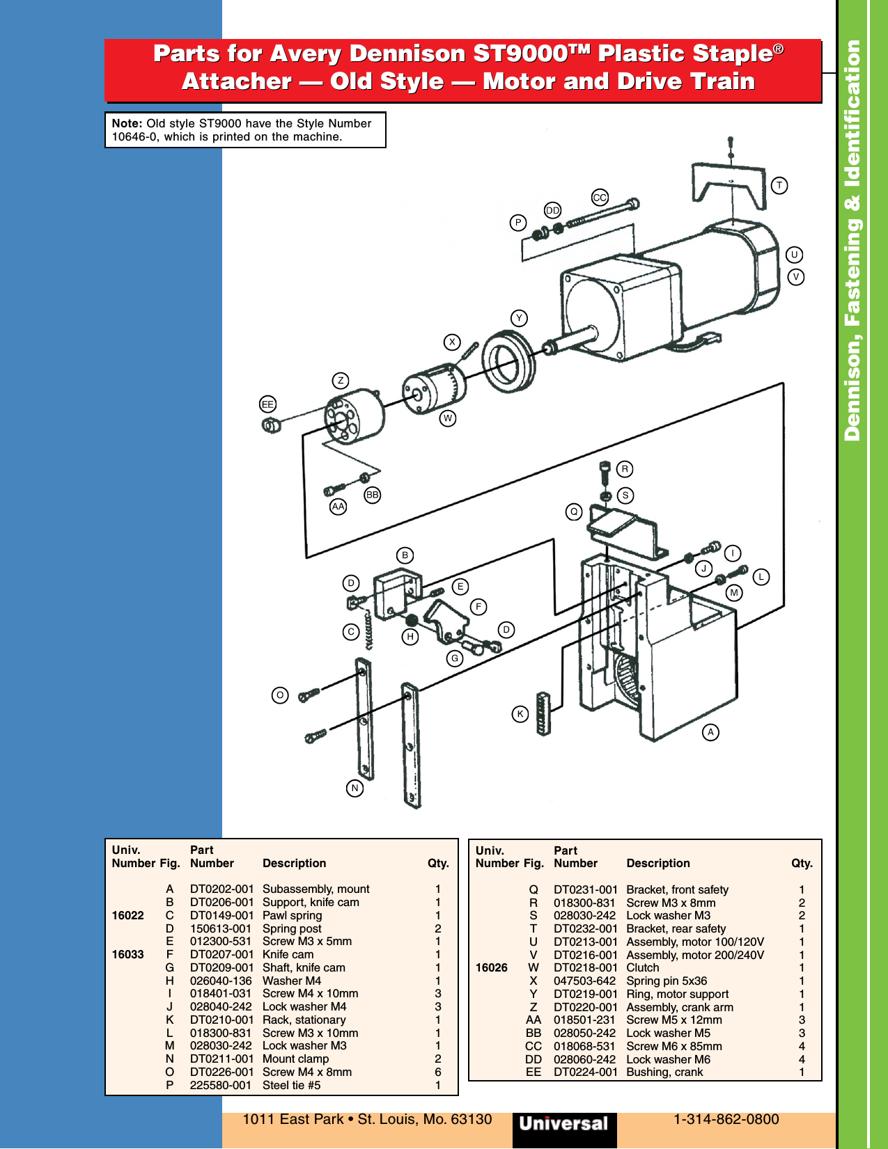 Page 5 of 6 - St9000oldpart  DENNISON ST-9000 Oldstyle Parts List