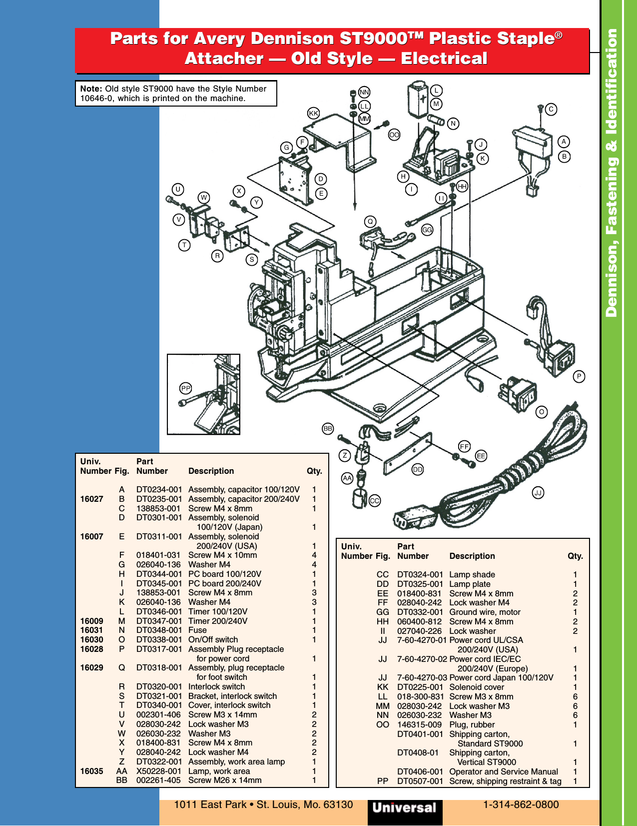 Page 6 of 6 - St9000oldpart  DENNISON ST-9000 Oldstyle Parts List