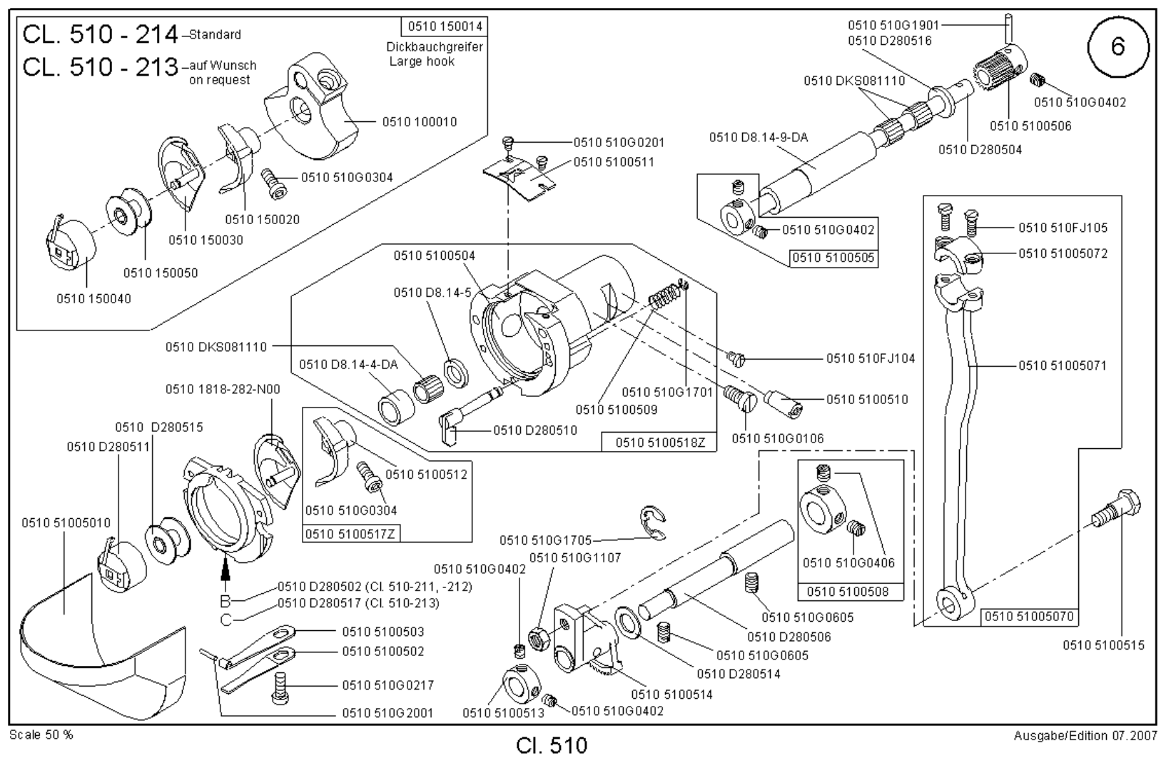 Ace Eastman Durkopp 510 Teileliste Klammersatezte Parts List Clamp Sets User Manual