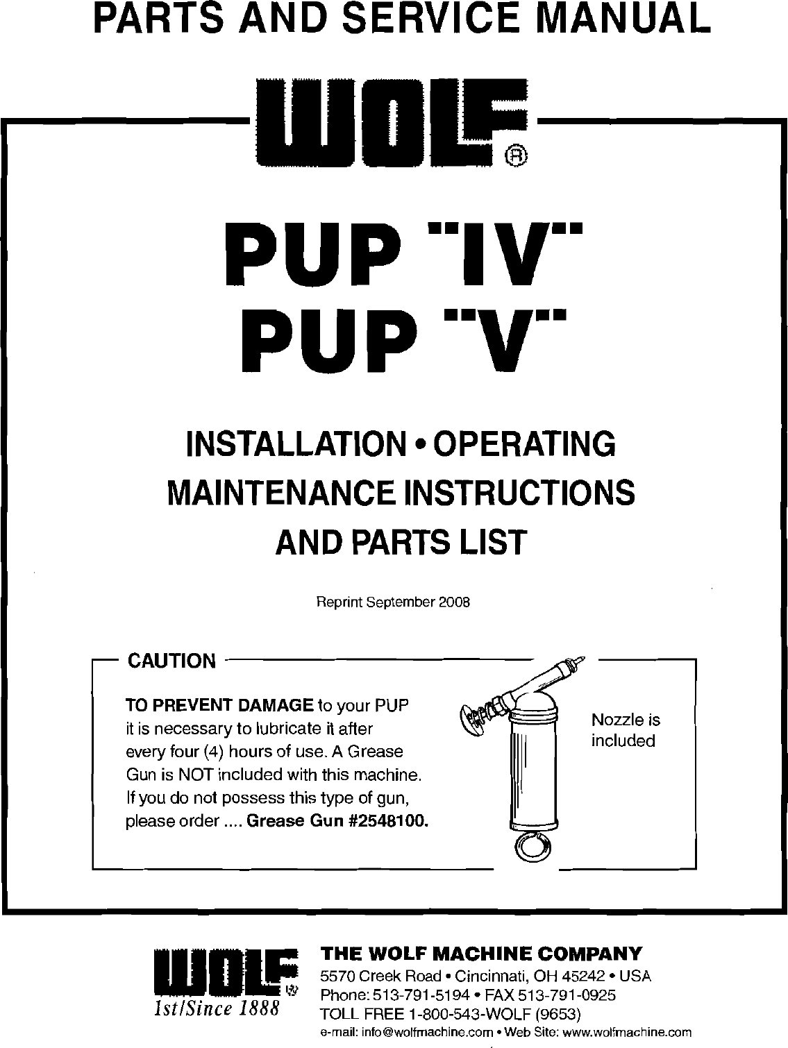 Page 1 of 6 - Pup PARTS & SERVICE