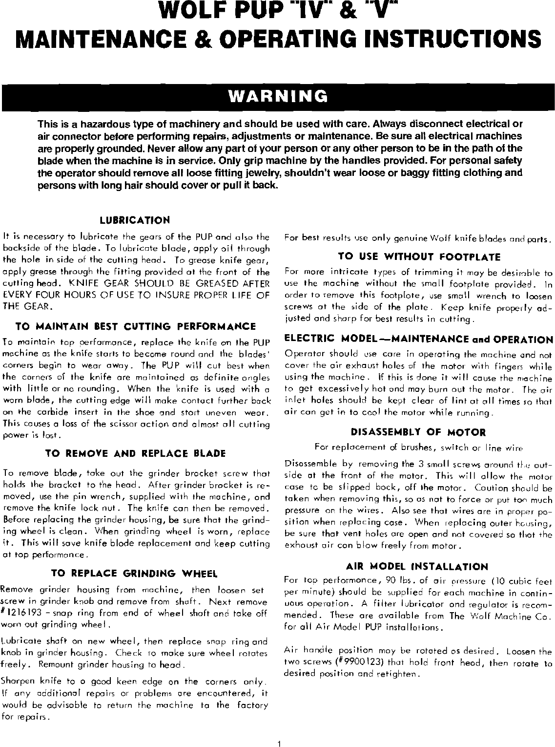 Page 2 of 6 - Pup PARTS & SERVICE