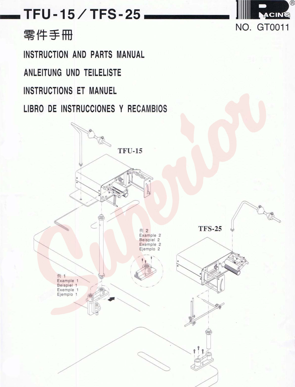 Page 1 of 2 - RACING TFU-15 & TFS-25 PARTS AND INSTRUCTIONS