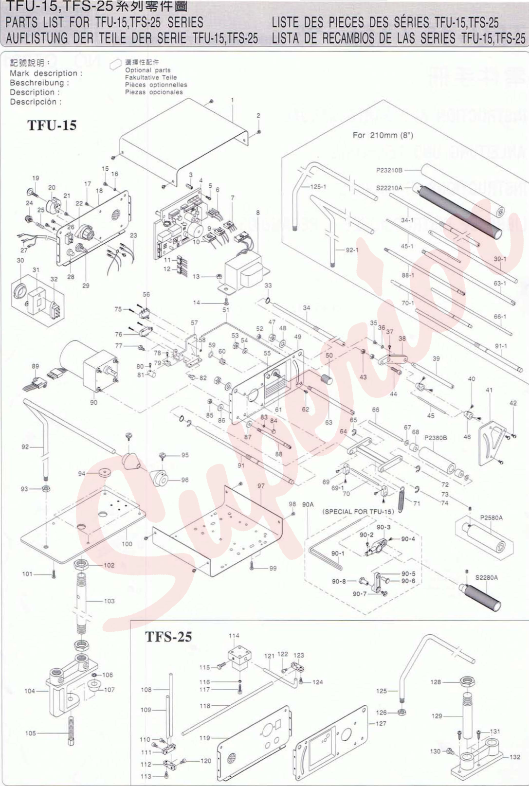 Page 2 of 2 - RACING TFU-15 & TFS-25 PARTS AND INSTRUCTIONS