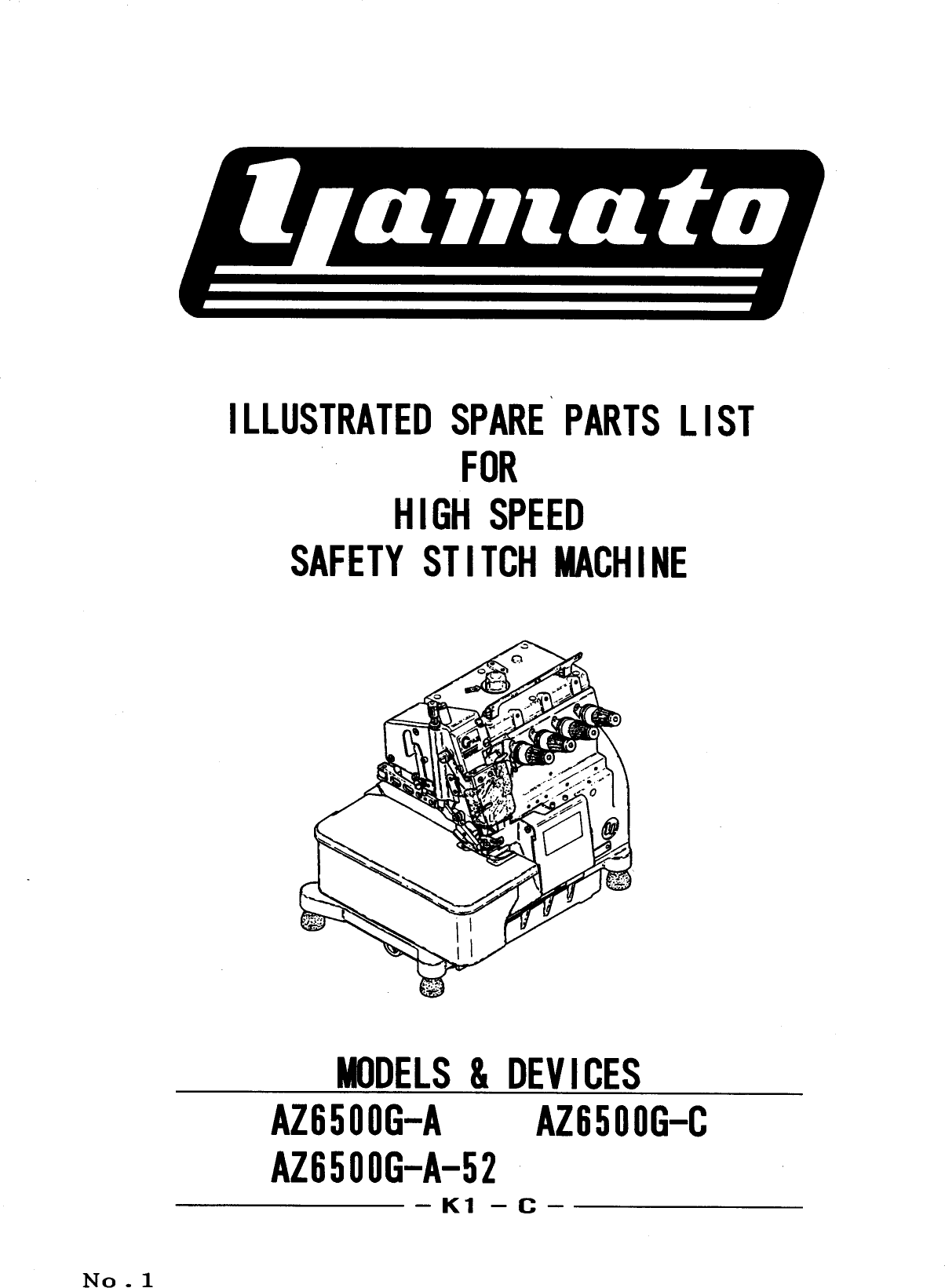 YAMATO AZ6500G A PARTS BOOK