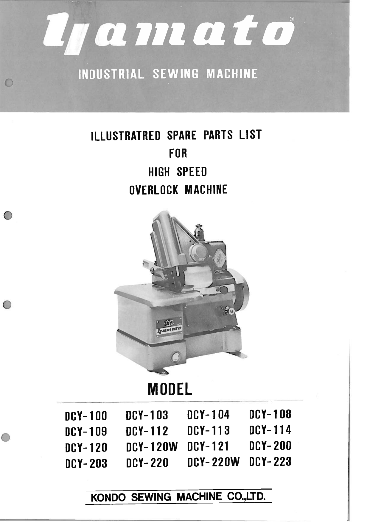 Yamato DCY 100, 103, 104, 108, 109, 112, 113, 114, 120, 120W, 121, 200