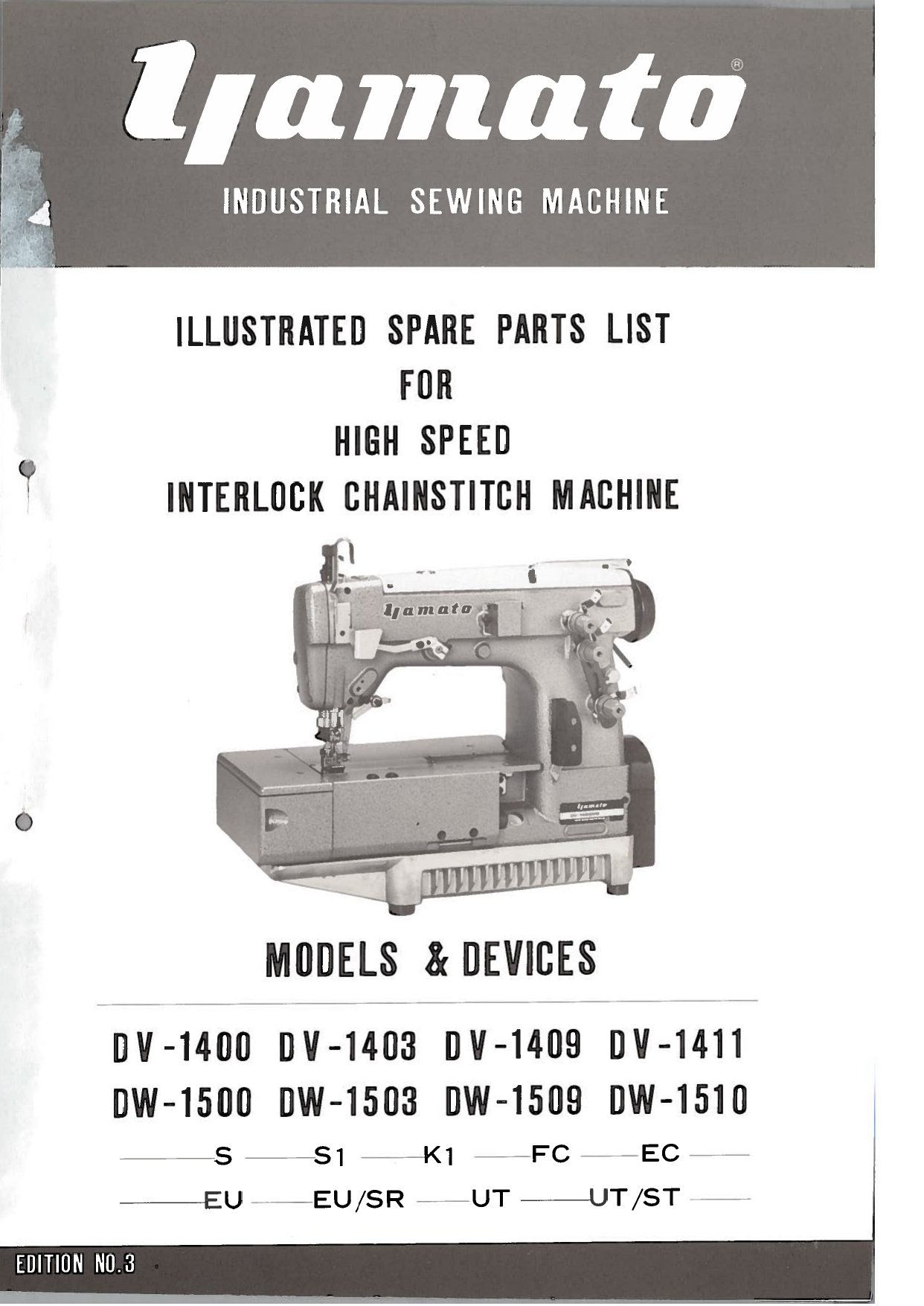 Yamato DV 1400, 1403, 1409 And 1411 PARTS BOOK