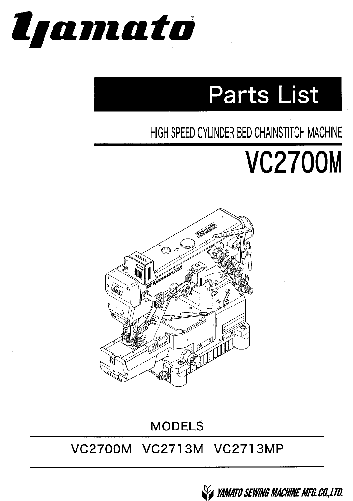 YAMATO VC2700M PARTS BOOK