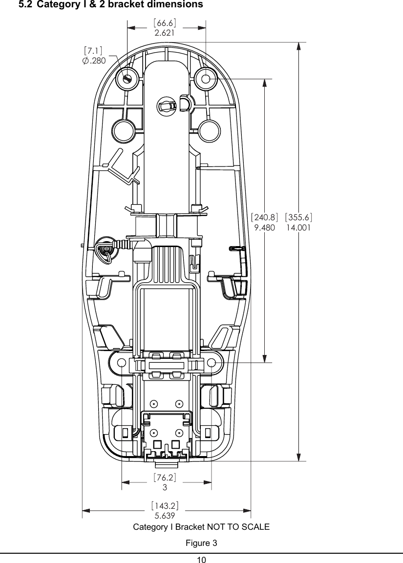 102.62166.69.480240.8376.25.639143.214.001355.6.2807.15.2  Category I &amp; 2 bracket dimensionsCategory I Bracket NOT TO SCALEFigure 3