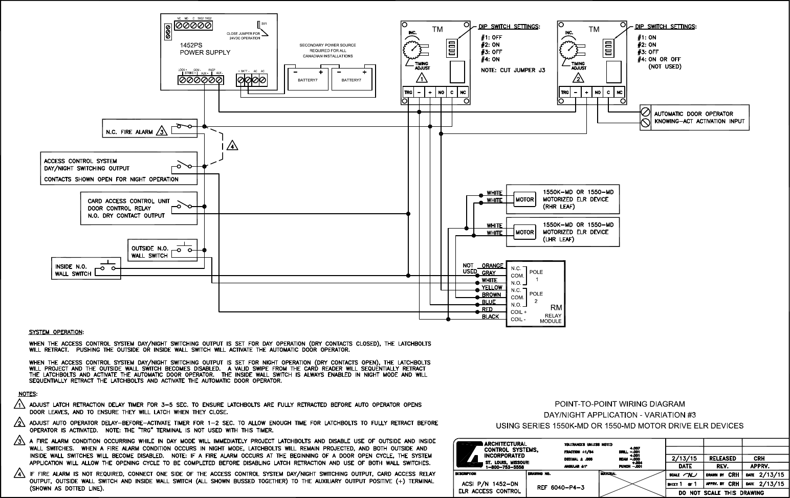 Page 11 of 12 - ACSI  1452PS Applications Using 1550K-MD And 1550-MD ELR Devices Application Dwgs For