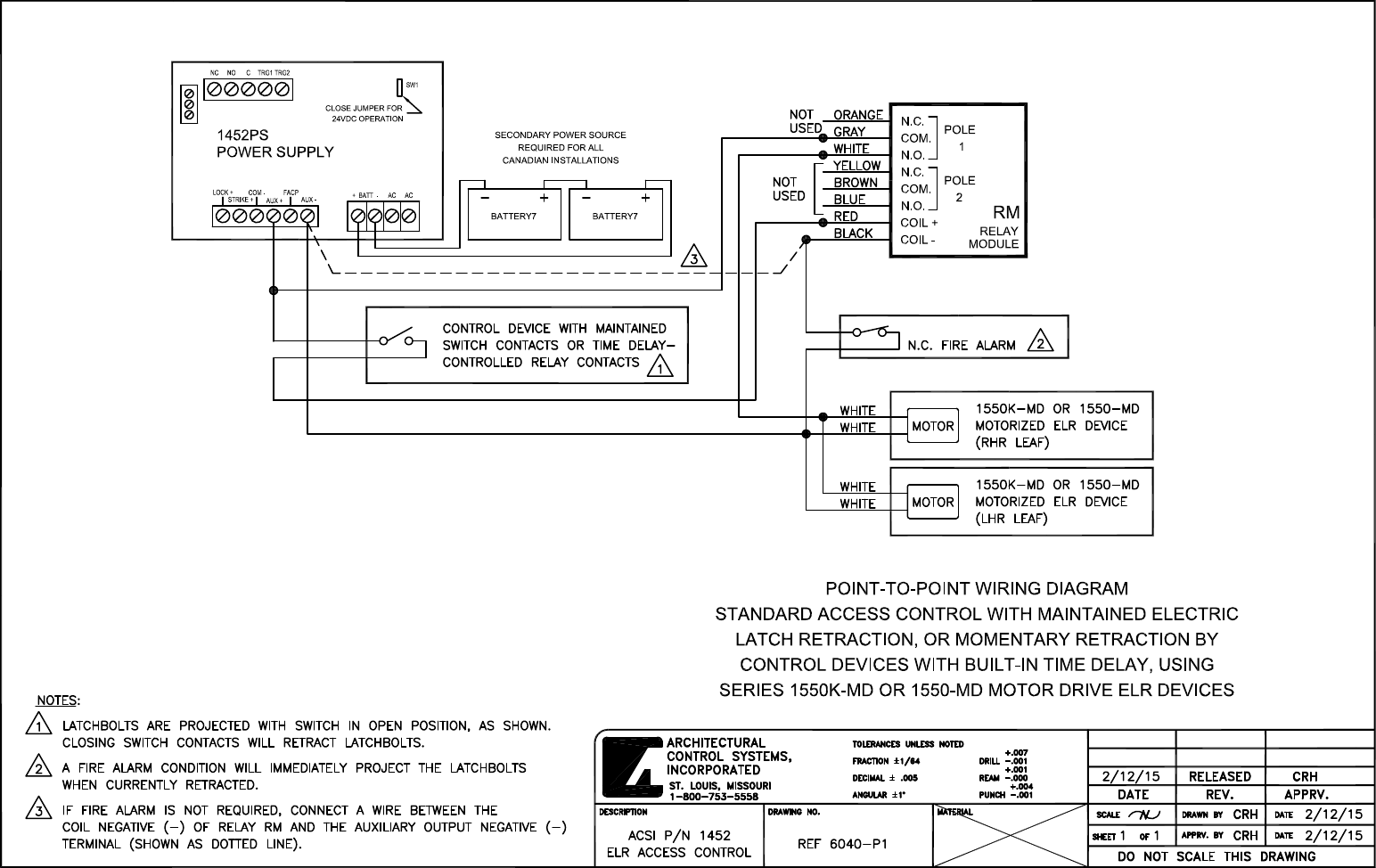 Page 3 of 12 - ACSI  1452PS Applications Using 1550K-MD And 1550-MD ELR Devices Application Dwgs For