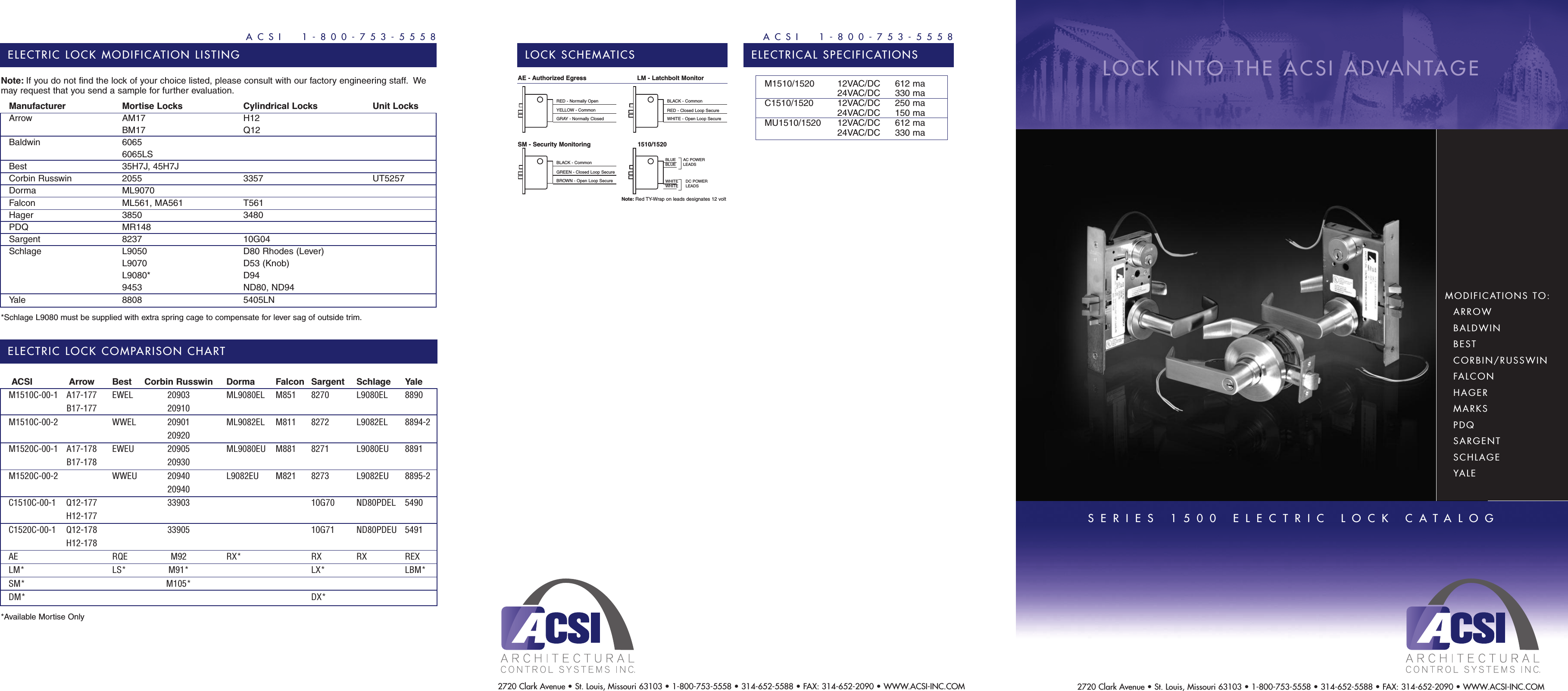 Page 1 of 2 - ACSI Elec. Exit Device For Print Series 1500 Electric Lock Catalog Locks