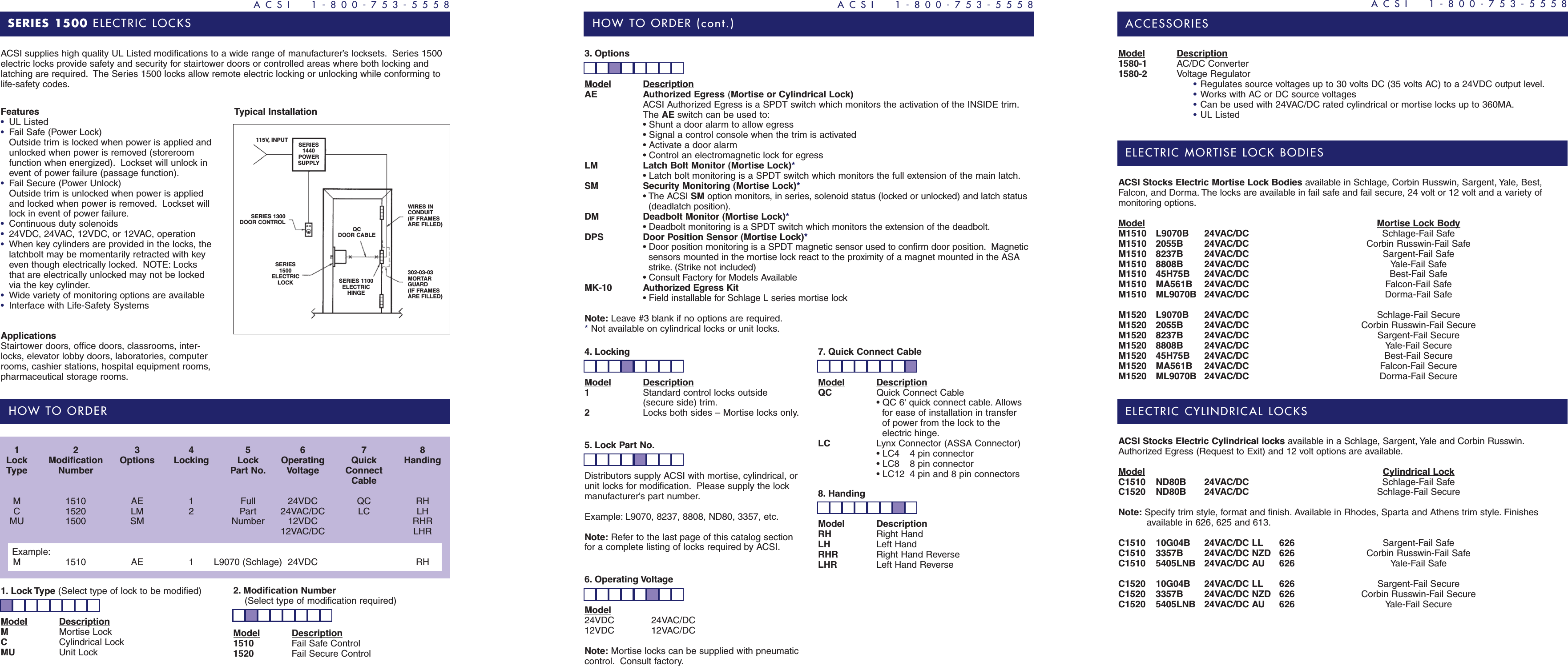 Page 2 of 2 - ACSI Elec. Exit Device For Print Series 1500 Electric Lock Catalog Locks