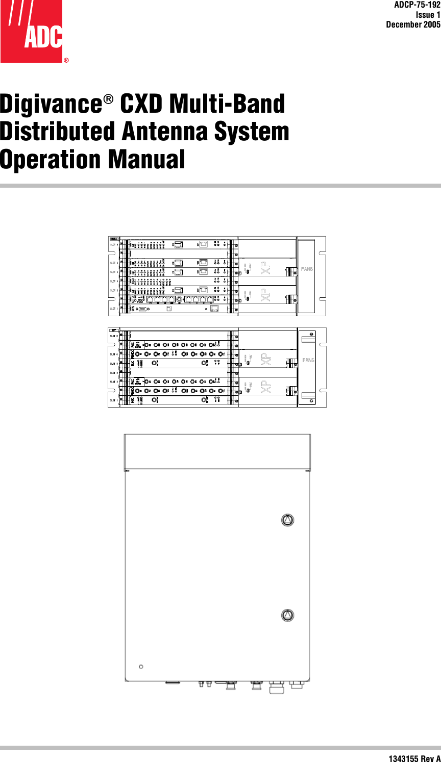     ADCP-75-192 Issue 1 December 2005    Digivance CXD Multi-Band Distributed Antenna System Operation Manual         1343155 Rev A  