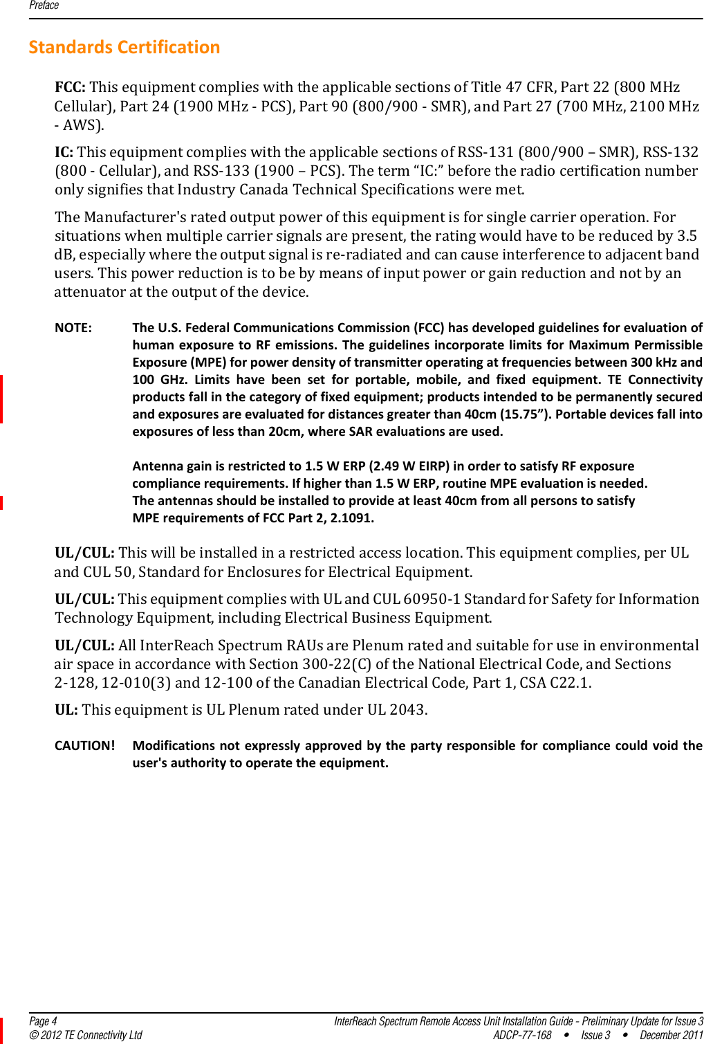 Page 6 of ADC Telecommunications S2197-011 Spectrum 700 Path 2/HP-AWS Path 2 SRAU User Manual 