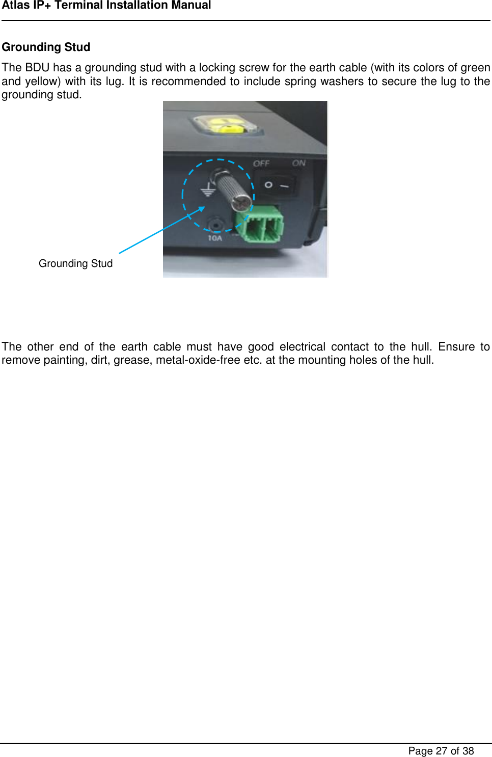 Page 27 of ADDVALUE INNOVATION AVIAIPPLUS Maritime Satellite Terminal User Manual FX 150 Installation Manual