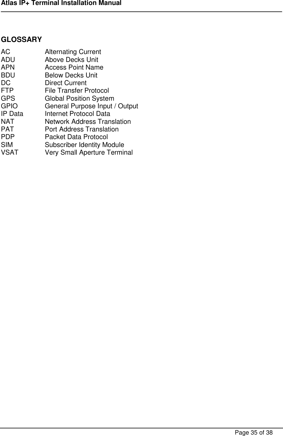 Page 35 of ADDVALUE INNOVATION AVIAIPPLUS Maritime Satellite Terminal User Manual FX 150 Installation Manual