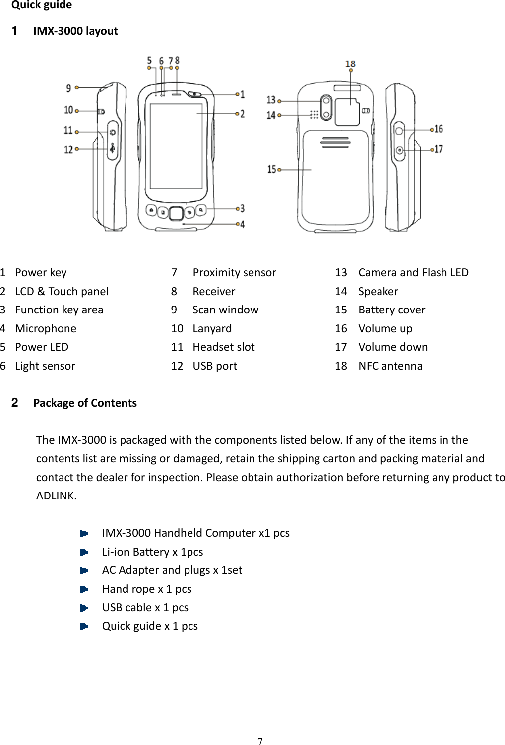 Adlink Technology Imx 3000 Rugged Handheld Device User Manual