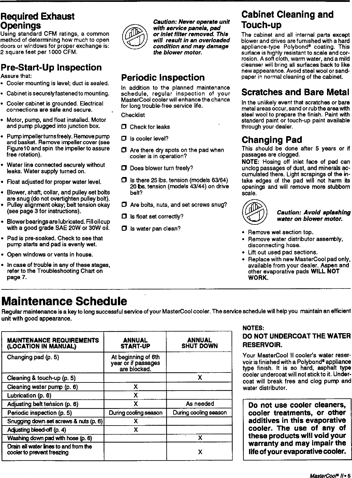 Page 5 of 8 - ADOBEAIR Evaporative Cooler Manual L0406099