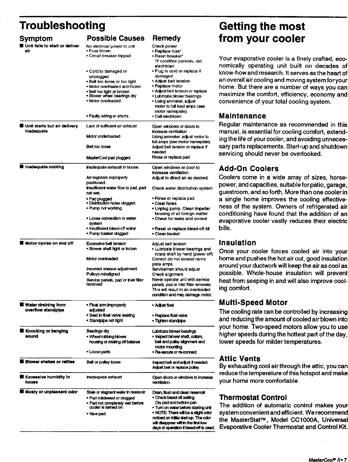Page 7 of 8 - ADOBEAIR Evaporative Cooler Manual L0406099