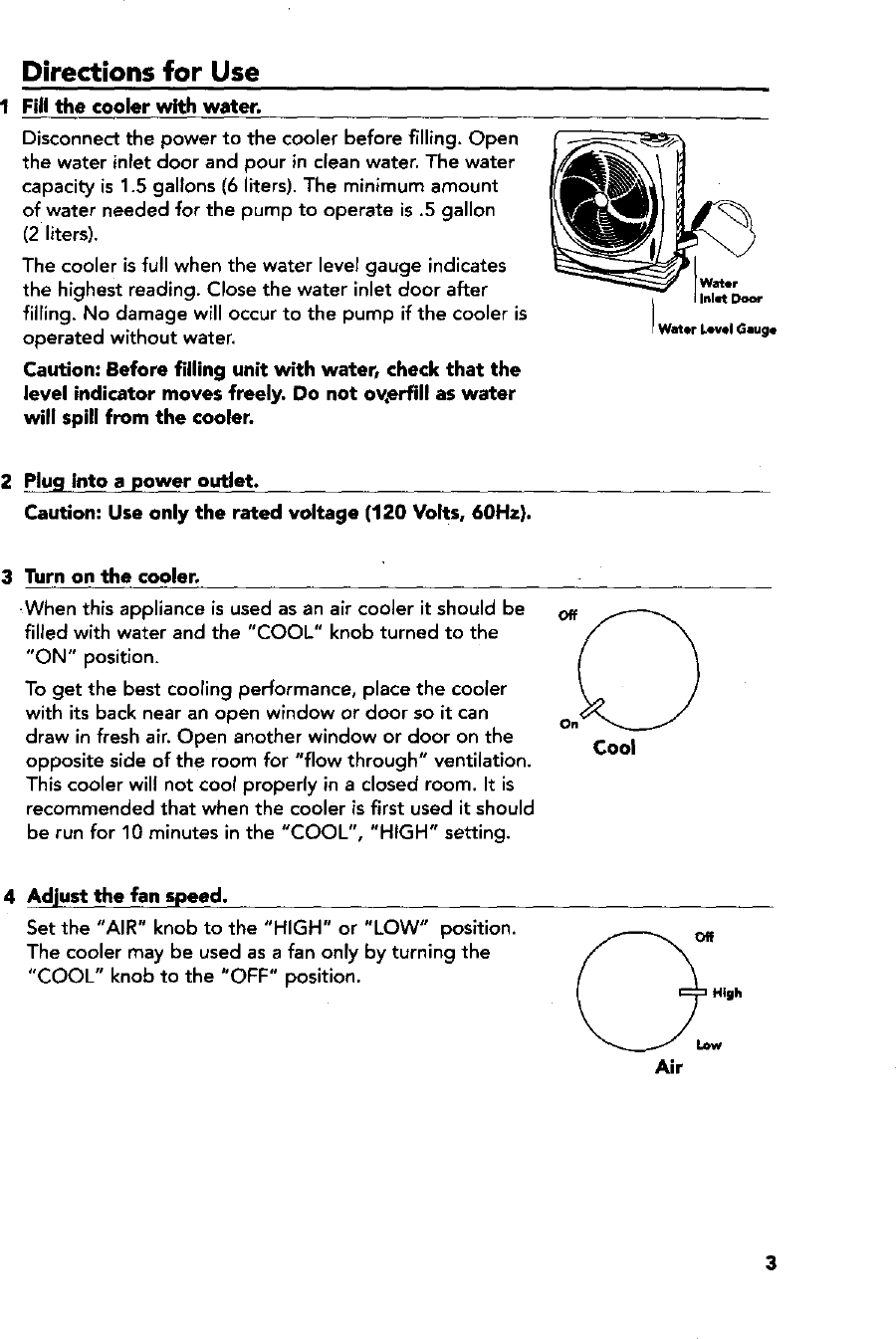 Page 3 of 8 - ADOBEAIR  Evaporative Cooler Manual L9070128