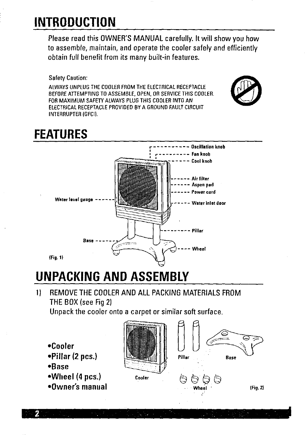 Page 2 of 8 - ADOBEAIR  Evaporative Cooler Manual L9070129