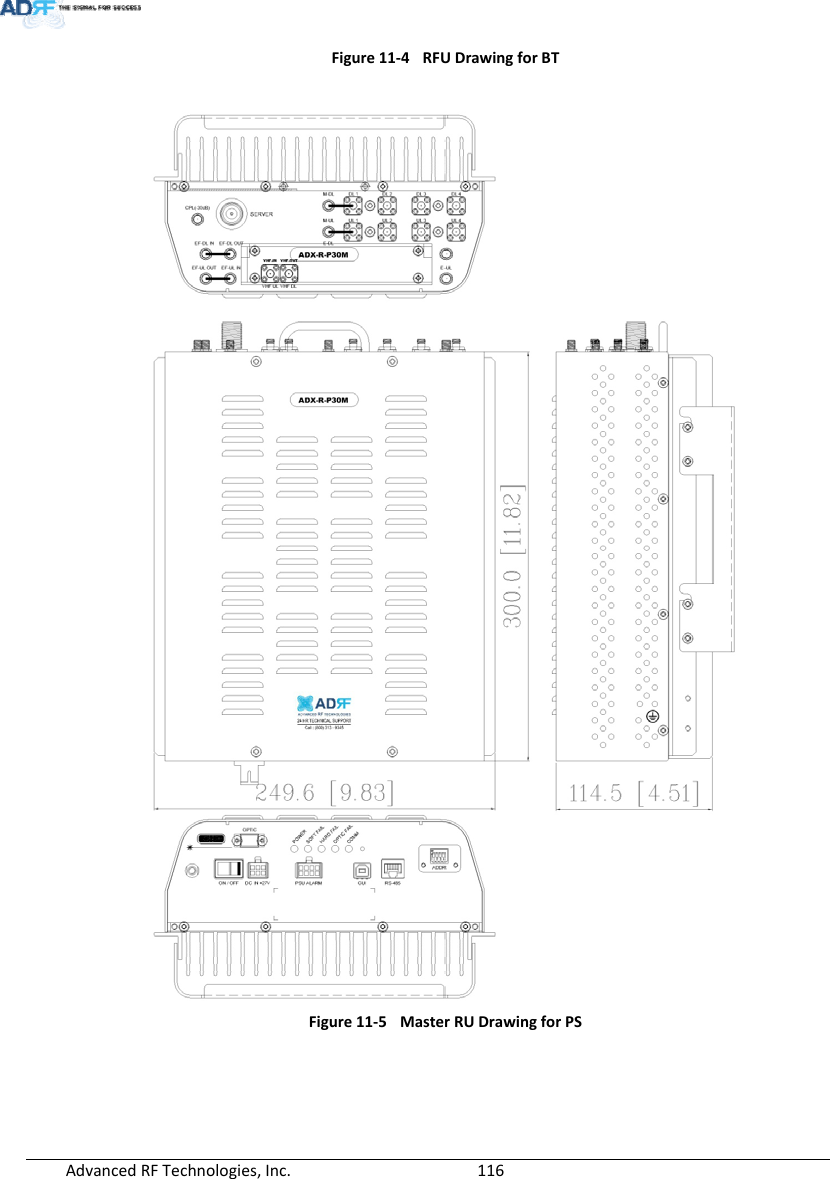 AdvancedRFTechnologies,Inc.  116Figure11‐4RFUDrawingforBTFigure11‐5MasterRUDrawingforPS