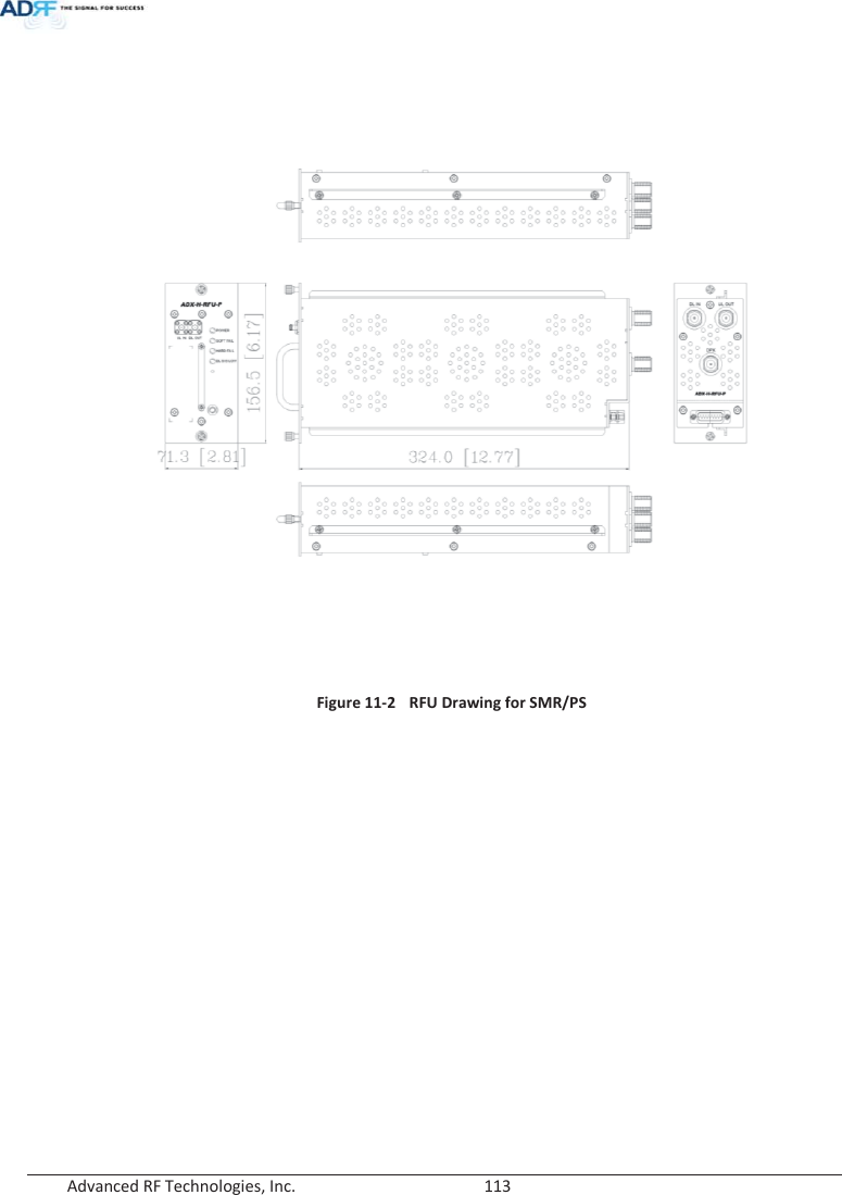  Advanced RF Technologies, Inc.        113      Figure 11-2  RFU Drawing for SMR/PS   