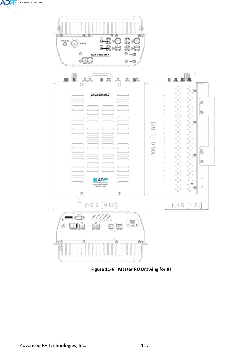  Advanced RF Technologies, Inc.        117    Figure 11-6  Master RU Drawing for BT  