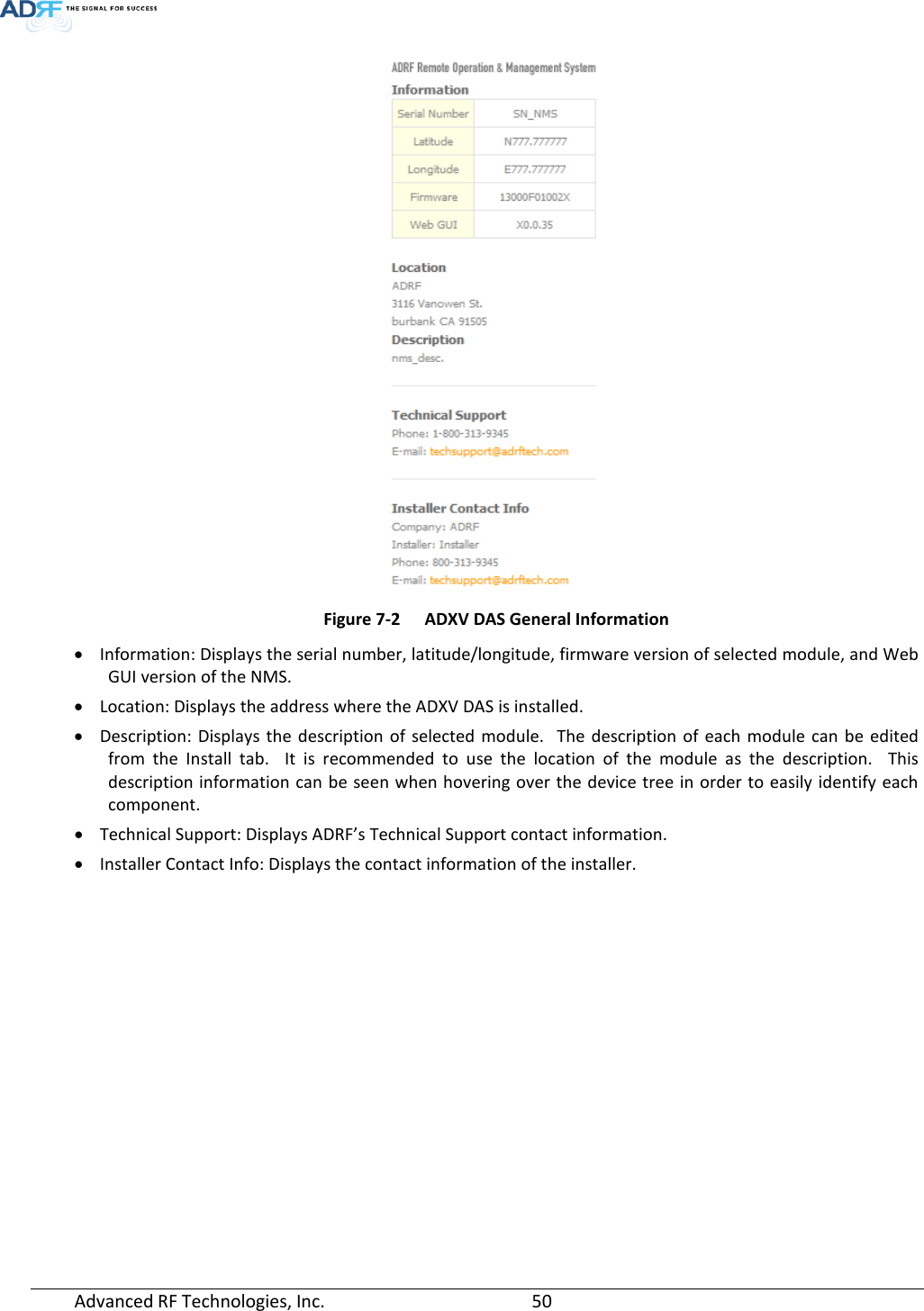 Page 50 of ADRF KOREA ADXV-R-336 DAS (Distributed Antenna System) User Manual ADXV DAS