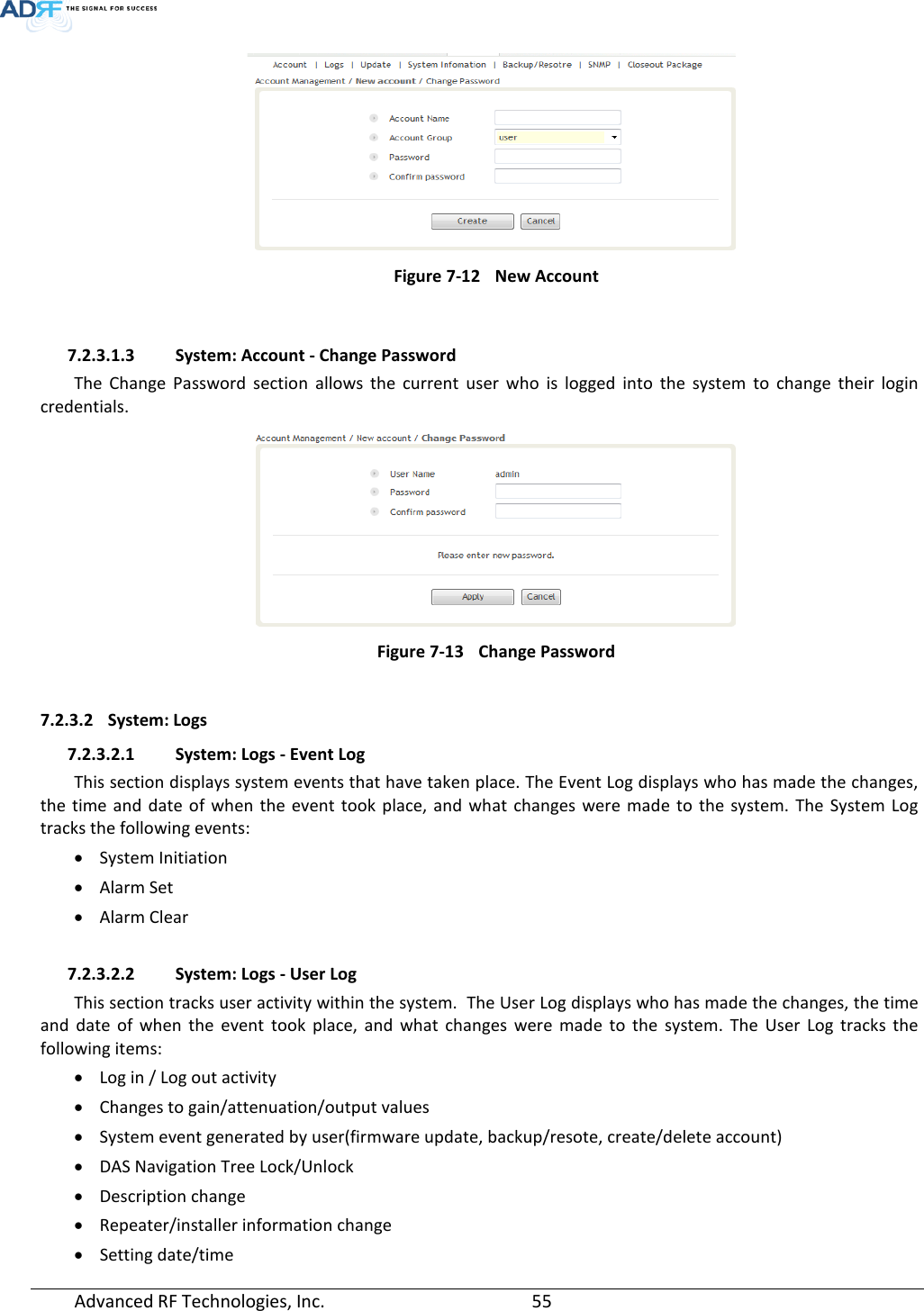 Page 55 of ADRF KOREA ADXV-R-336 DAS (Distributed Antenna System) User Manual ADXV DAS