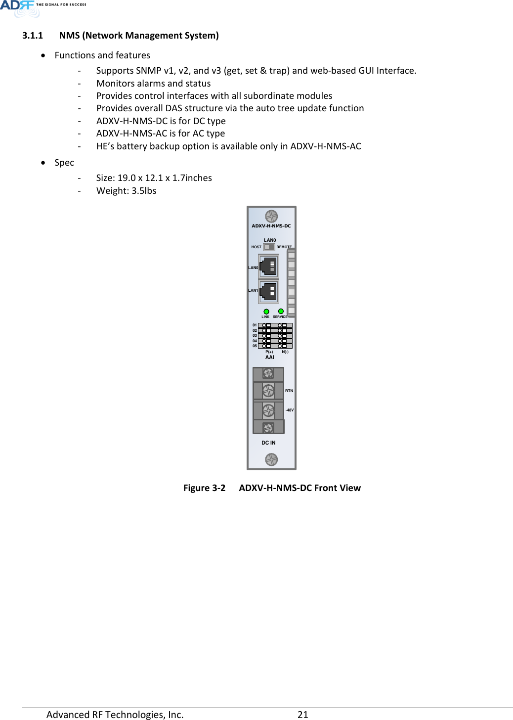 Page 21 of ADRF KOREA ADXV-R-37BT DAS (Distributed Antenna System) User Manual ADXV DAS