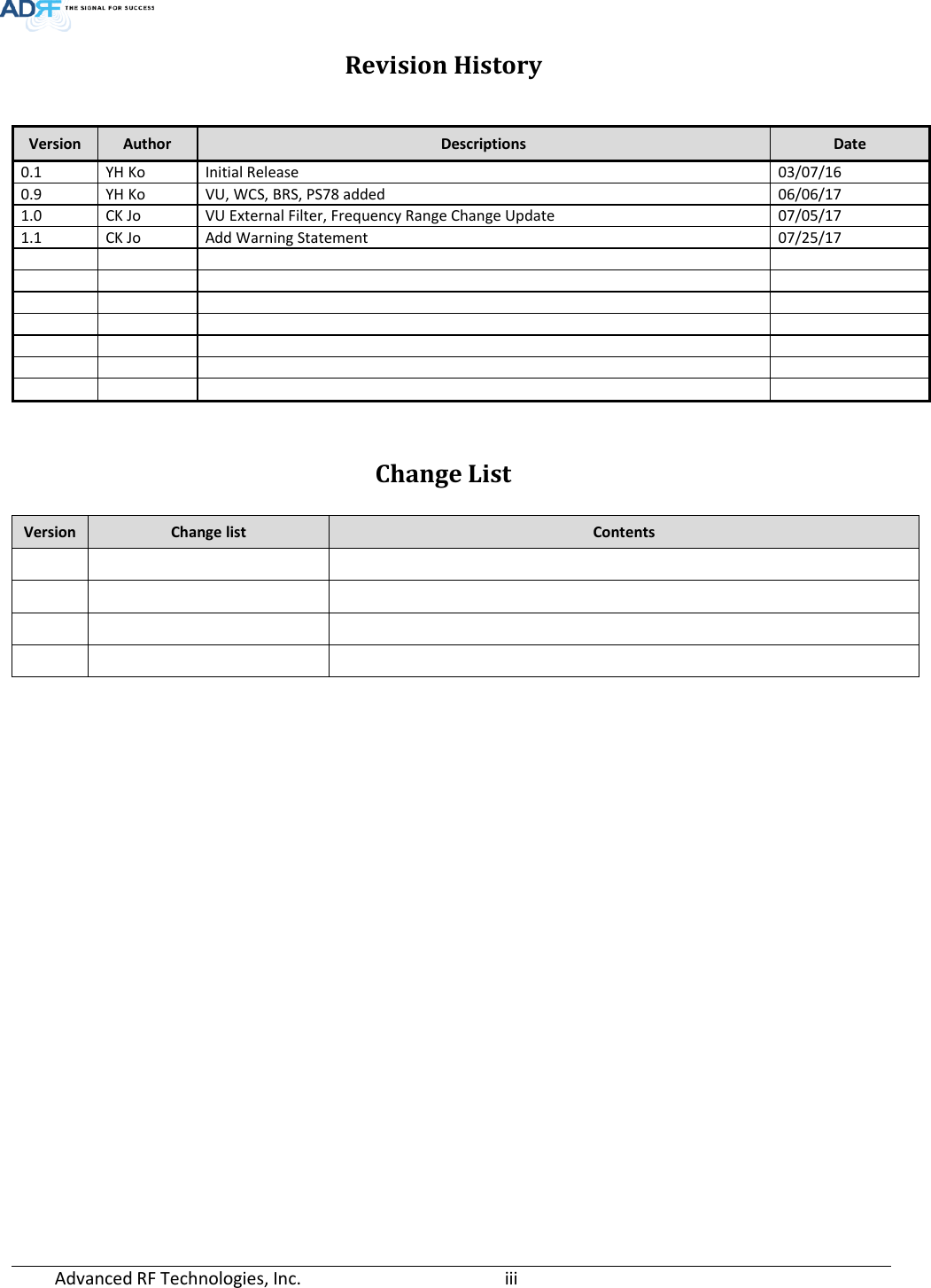 Page 3 of ADRF KOREA ADXV-R-37BT DAS (Distributed Antenna System) User Manual ADXV DAS