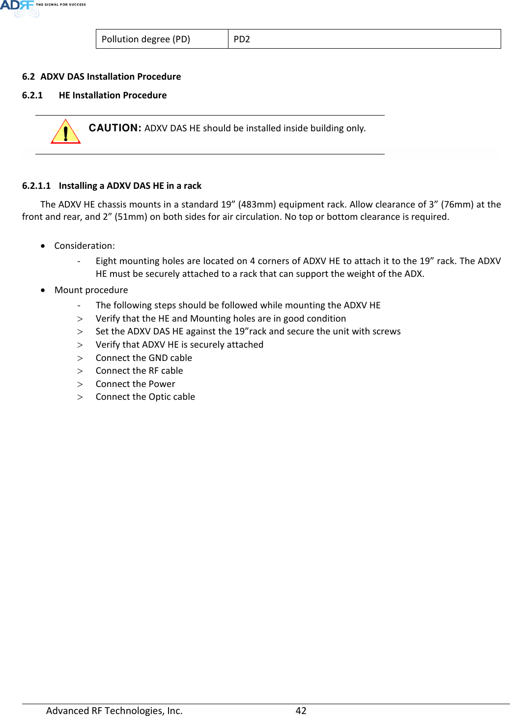 Page 42 of ADRF KOREA ADXV-R-37BT DAS (Distributed Antenna System) User Manual ADXV DAS