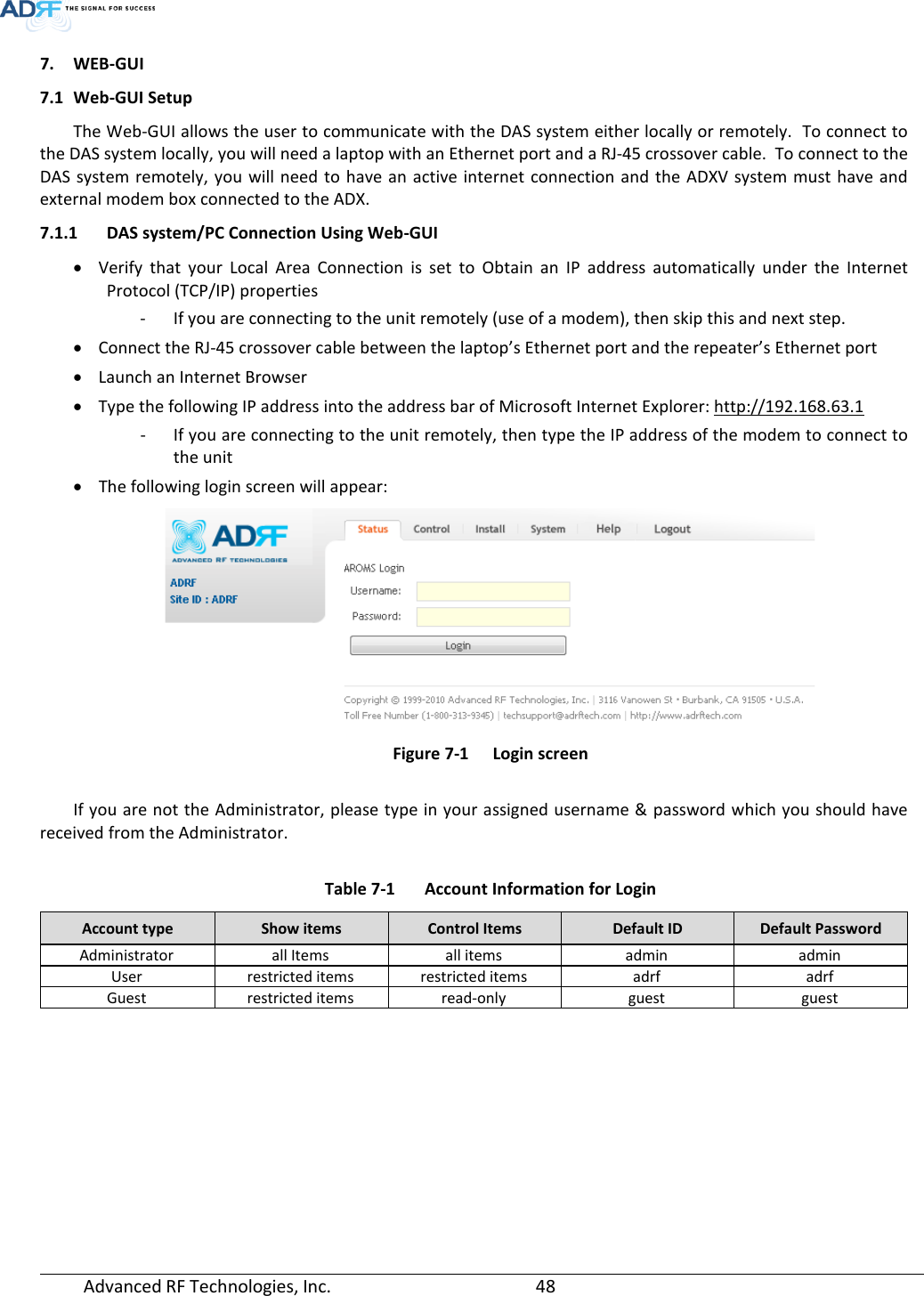 Page 48 of ADRF KOREA ADXV-R-37BT DAS (Distributed Antenna System) User Manual ADXV DAS