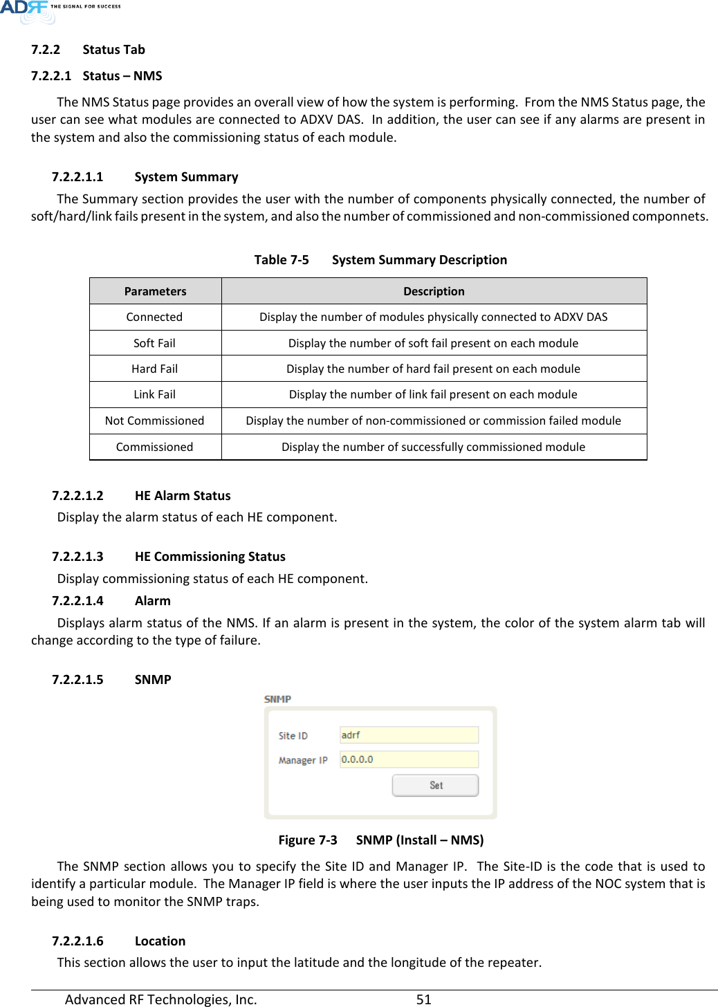 Page 51 of ADRF KOREA ADXV-R-78P-NA DAS (Distributed Antenna System) User Manual ADXV DAS