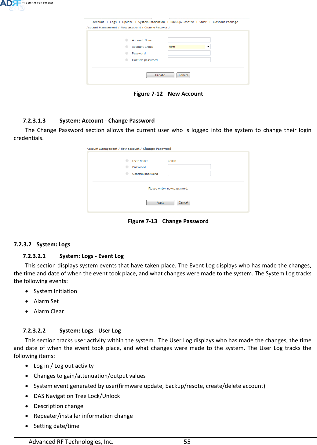 Page 55 of ADRF KOREA ADXV-R-78P-NA DAS (Distributed Antenna System) User Manual ADXV DAS