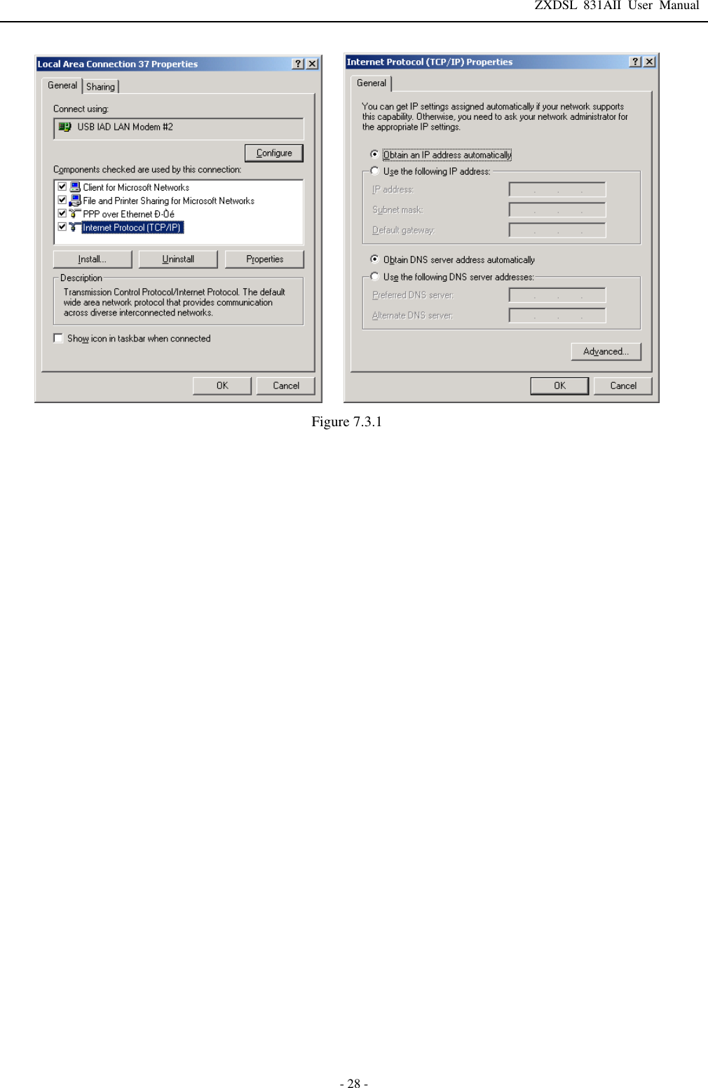 ZXDSL 831AII User Manual  - 28 -      Figure 7.3.1 