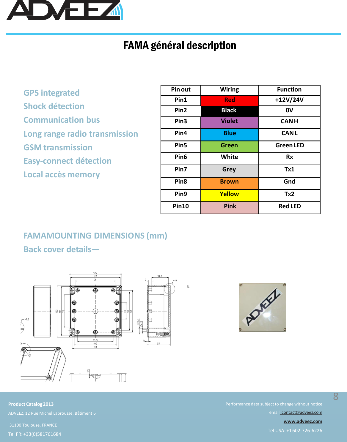 Page 8 of ADVEEZ FAMAV3 Fleet Management and access control system on closed area User Manual FLEET AND ASSET MANAGEMENT  FOR AVIATION