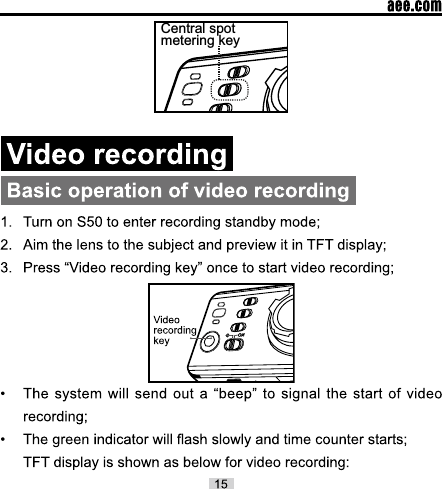 Central spot metering key