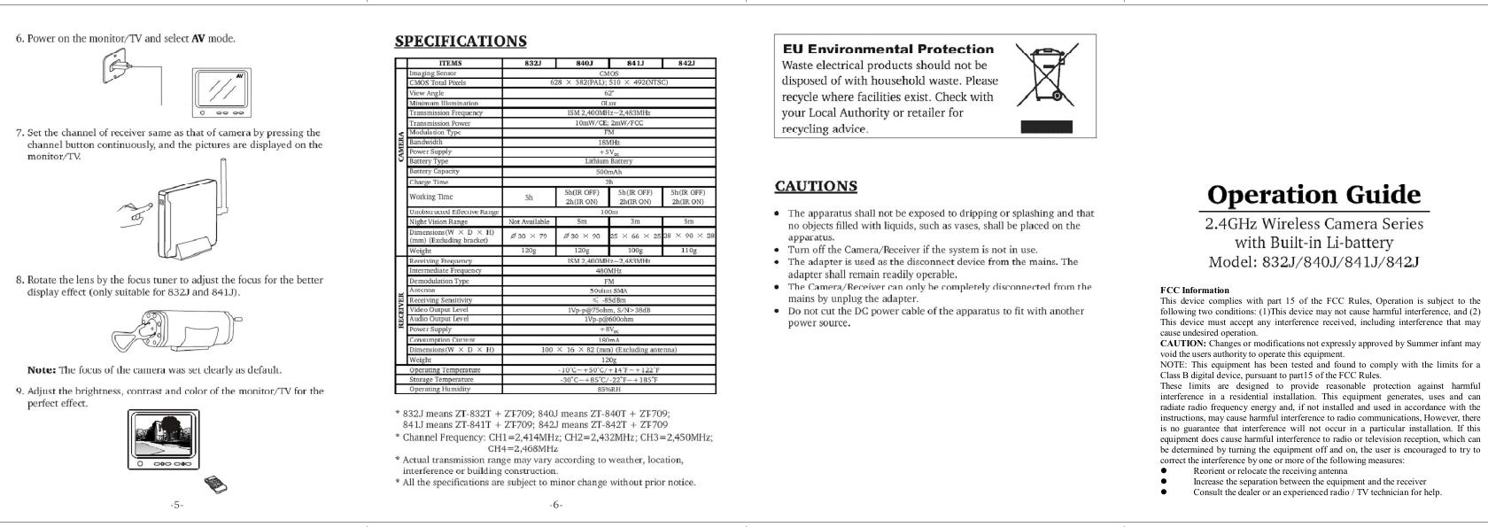 FCC Information This device complies with part 15 of the FCC Rules, Operation is subject to the following two conditions: (1)This device may not cause harmful interference, and (2) This device must accept any interference received, including interference that may cause undesired operation. CAUTION: Changes or modifications not expressly approved by Summer infant may void the users authority to operate this equipment.  NOTE: This equipment has been tested and found to comply with the limits for a Class B digital device, pursuant to part15 of the FCC Rules. These limits are designed to provide reasonable protection against harmful interference in a residential installation. This equipment generates, uses and can radiate radio frequency energy and, if not installed and used in accordance with the instructions, may cause harmful interference to radio communications, However, there is no guarantee that interference will not occur in a particular installation. If this equipment does cause harmful interference to radio or television reception, which can be determined by turning the equipment off and on, the user is encouraged to try to correct the interference by one or more of the following measures: l  Reorient or relocate the receiving antenna l  Increase the separation between the equipment and the receiver l  Consult the dealer or an experienced radio / TV technician for help. 