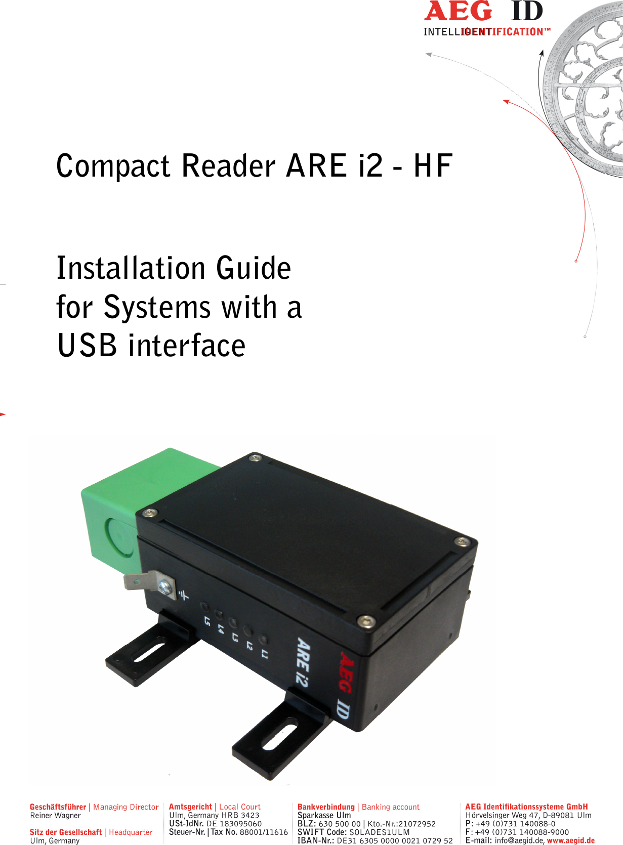         Compact Reader ARE i2 - HF  Installation Guide for Systems with a  USB interface   