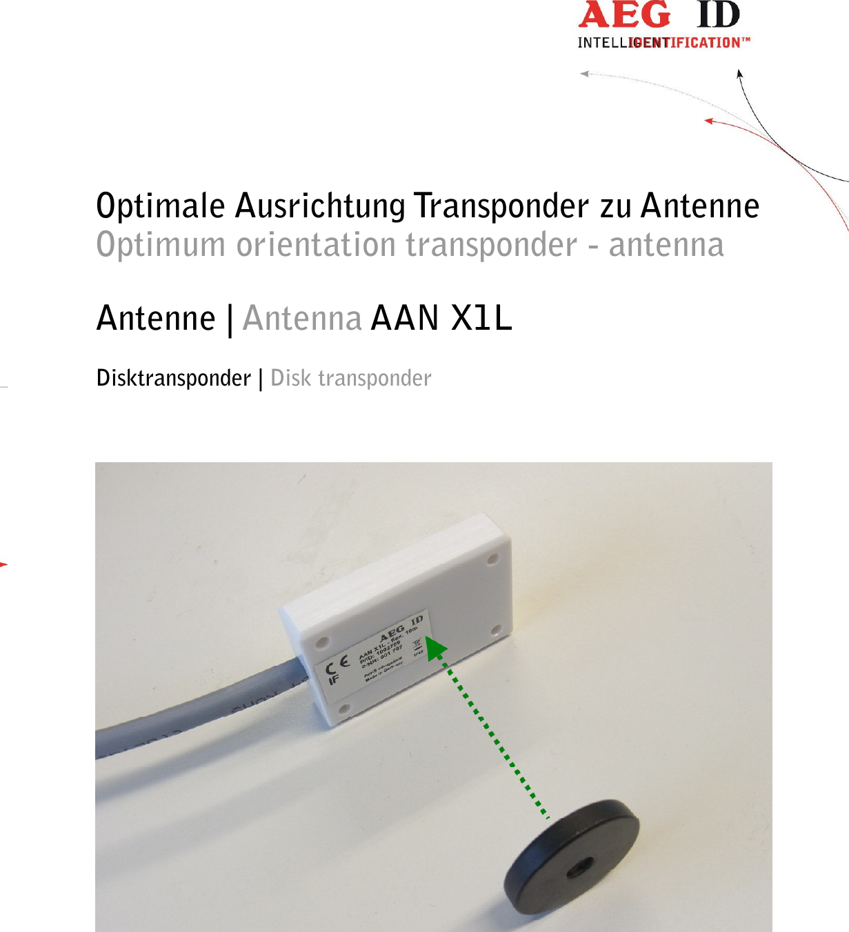                   --------------------------------------------------------------------------------5/11--------------------------------------------------------------------------------   Optimale Ausrichtung Transponder zu Antenne Optimum orientation transponder - antenna   Antenne | Antenna AAN X1L  Disktransponder | Disk transponder           