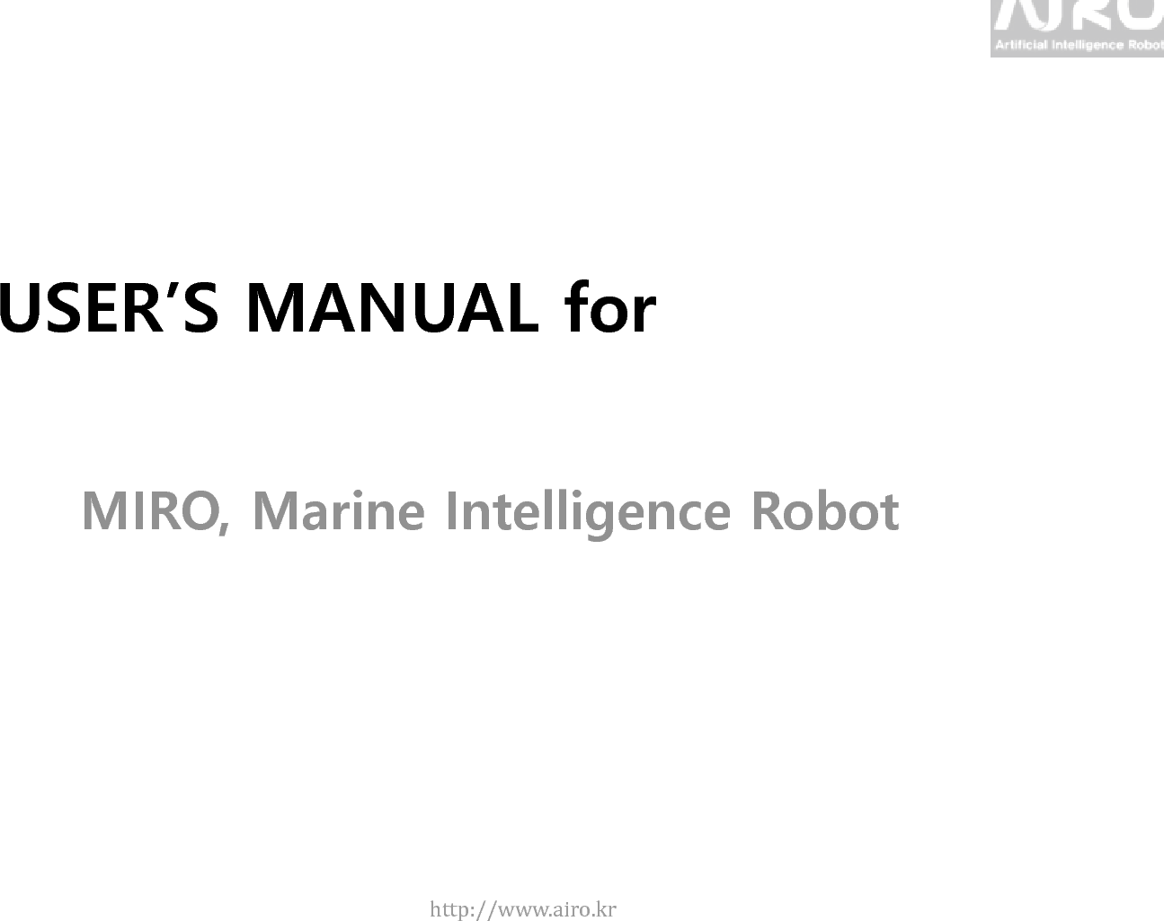 AIRO MIRO-9-ROUTER Router for Aquarium Fish Robot User Manual 1