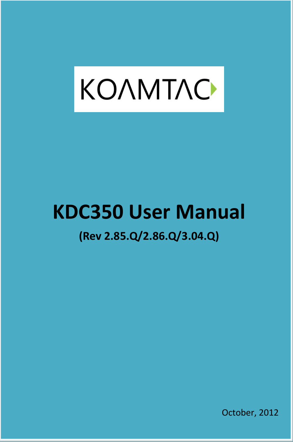KDC350UserManual(Rev2.85.Q/2.86.Q/3.04.Q)           October,2012