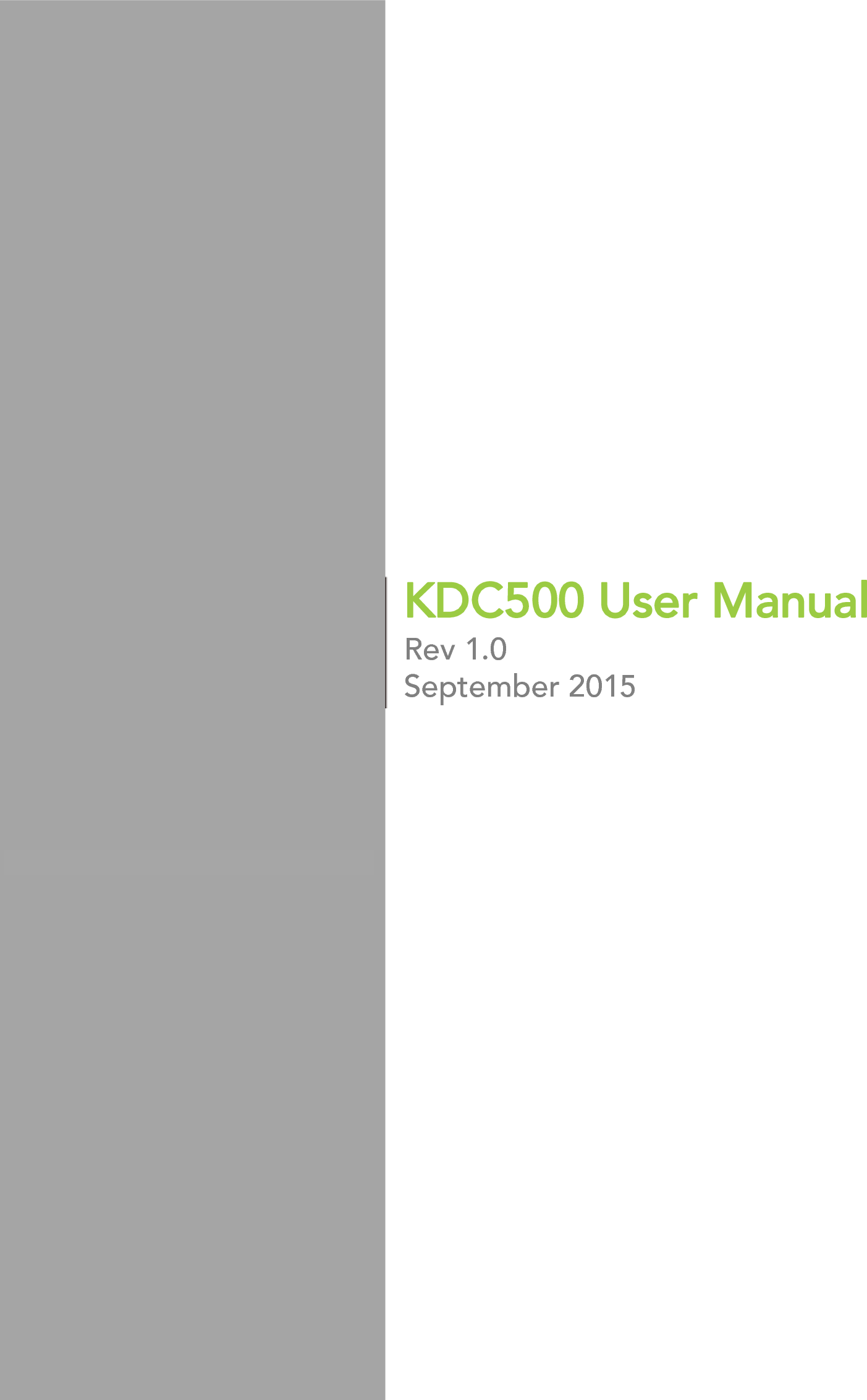  1       VH9KDC500                                                                             KDC500 User Manual Rev 1.0     September 2015 