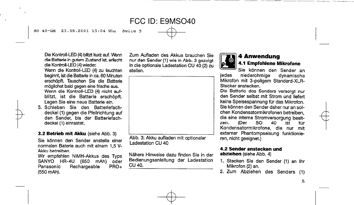 FCC ID: E9MSO40