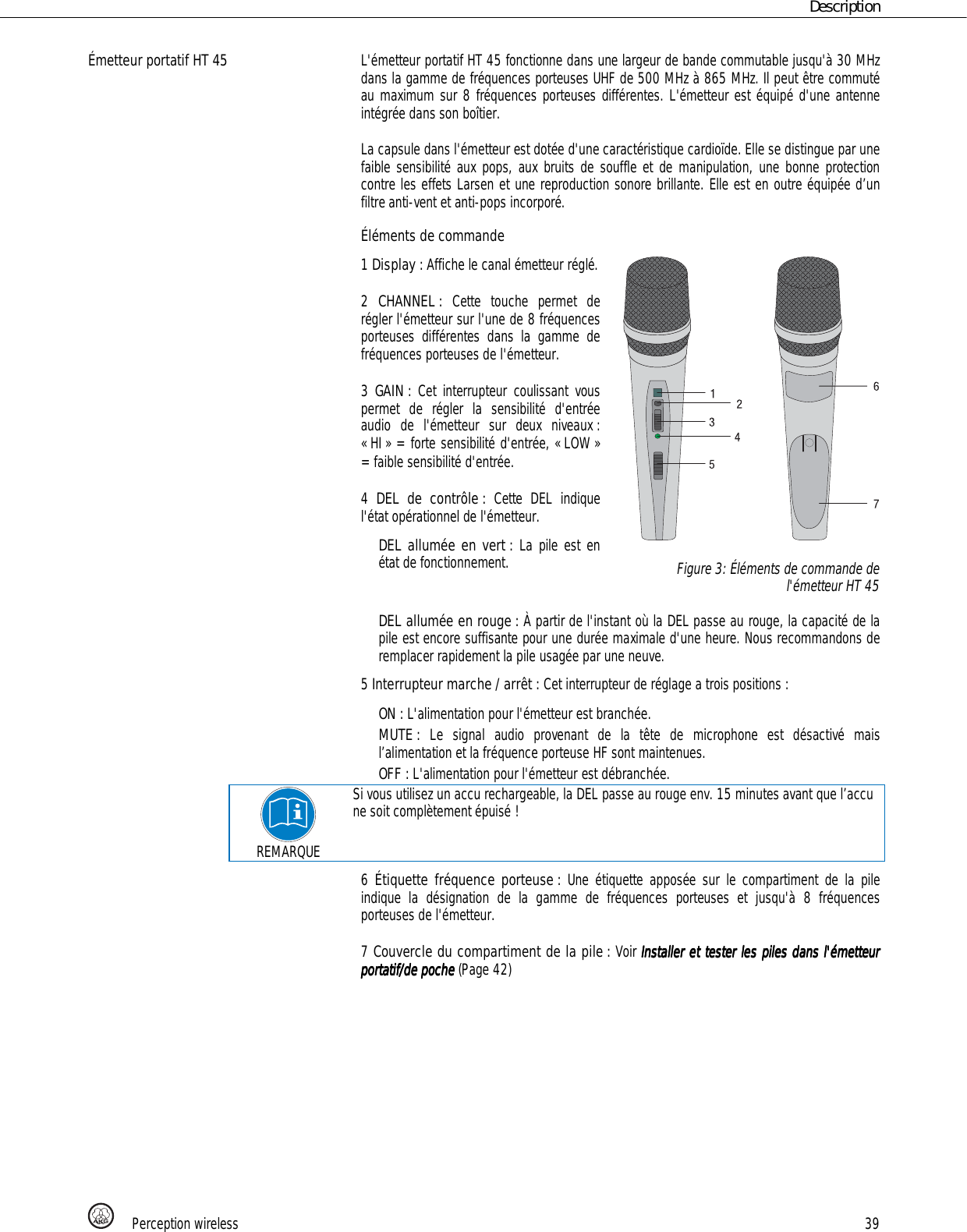 Page 39 of AKG Acoustics HT45U handheld wireless microphone transmitter User Manual 